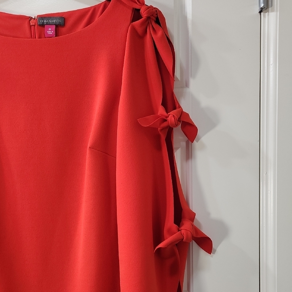 Vince Camuto Tie-Sleeve Red Dress - XS - Picture 3 of 4